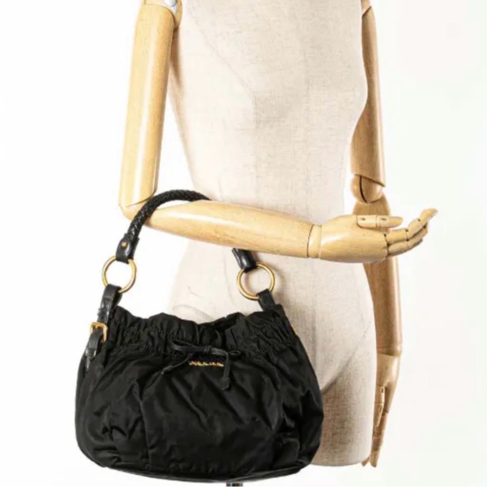 Prada Black Hobo Bag with Gold Hardware - Picture 3 of 16